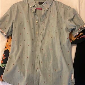 Men's Light Blue Shirt with Subtle Pattern